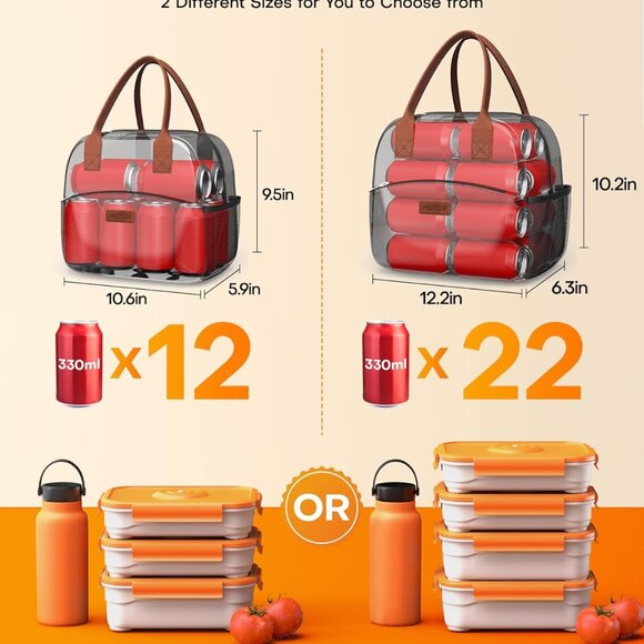Lunch Bag for Women & Men - Wear-Resistant Insulated Lunch Box with Large Capaci - Picture 4 of 9